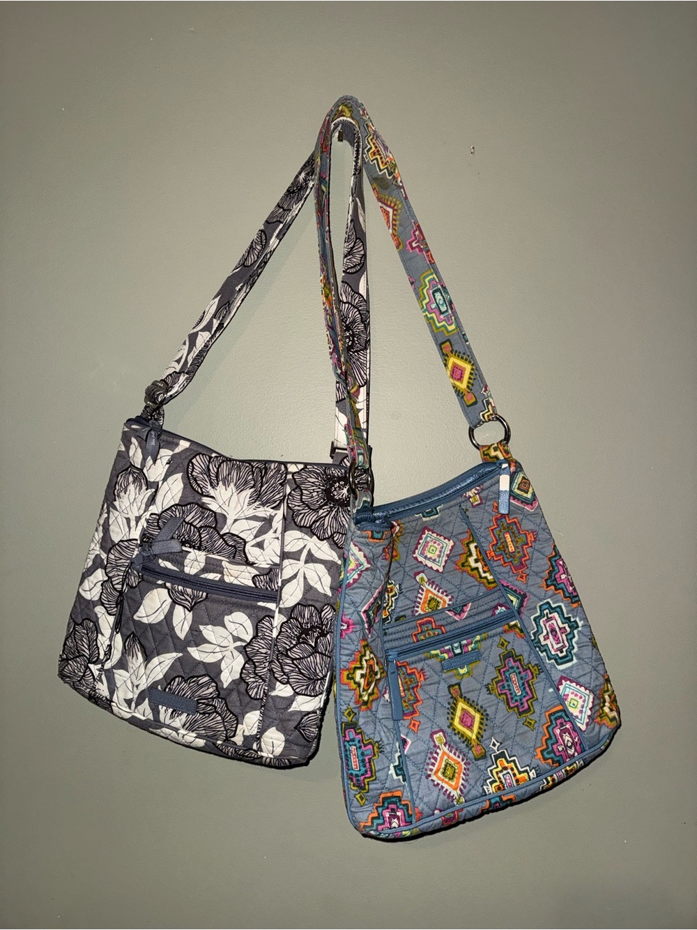 Vera Bradley Two-Pack Crossbody Set - Gray Floral & Multi Aztec